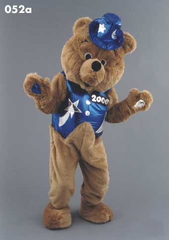 Mascot 052a Bear - Brown - blue star shirt