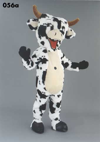 Mascot 056a Steer - Black & white spots