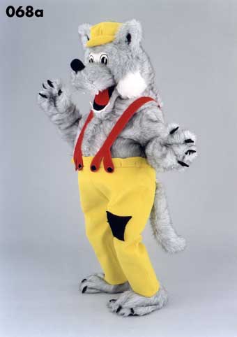 Mascot 068a Wolf - Gray in Yellow pants