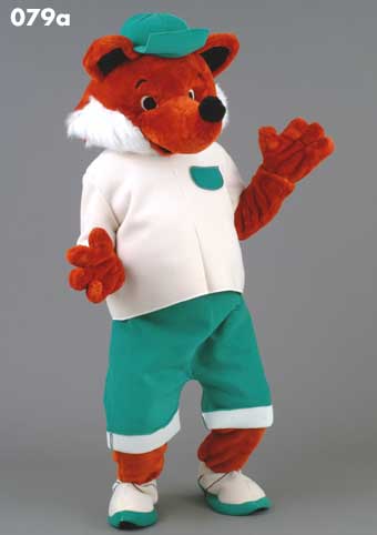 Mascot 079a Fox - Red - White & Green outfit