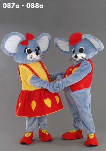 Mascot 088a Mouse - Boy - Red Vest - Click Image to Close