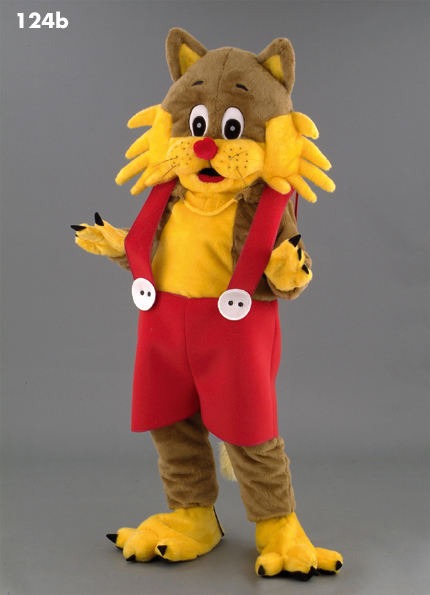 Mascot 124b Cat - Brown & Yellow - Red shorts