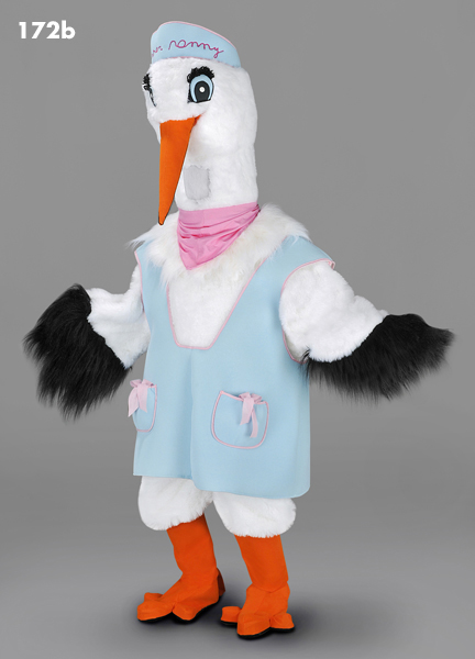 Mascot 172b Bird - Stork - blue smock